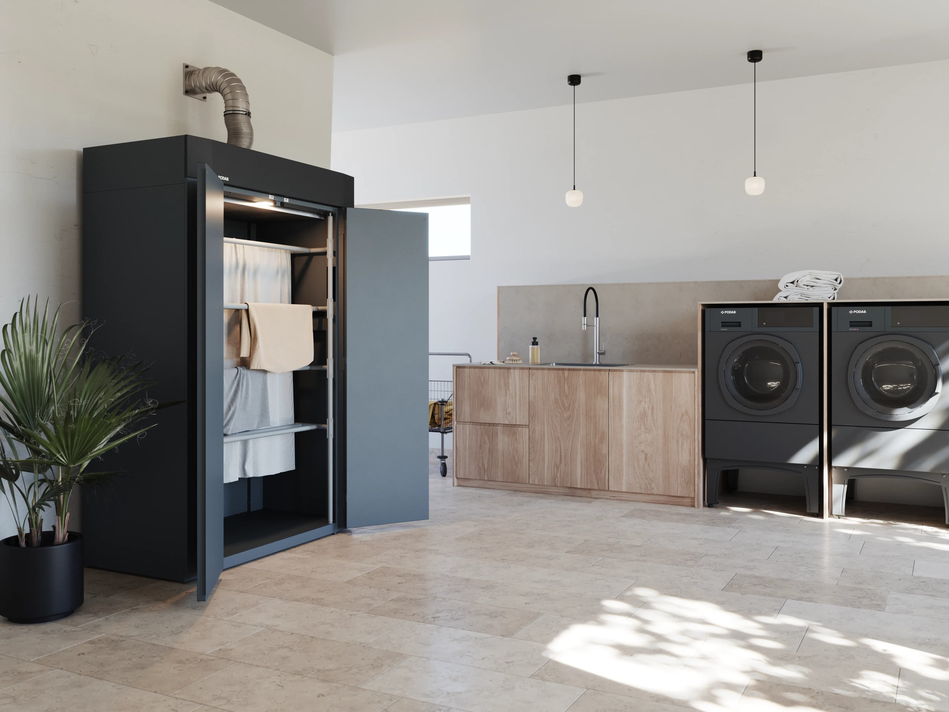 PODAB ProLine TS63 HP heat pump drying cabinet for shared laundry spaces